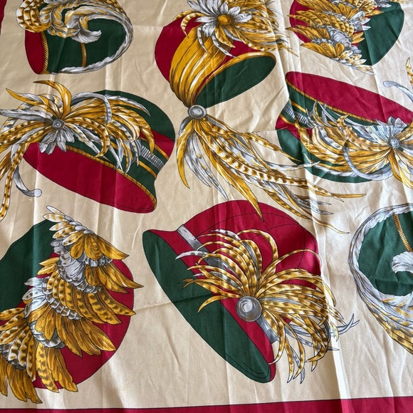 Vintage Hat Printed Scarf Italy Silk Betmar Classy Feathers Retro Gatsby - Picture 6 of 14